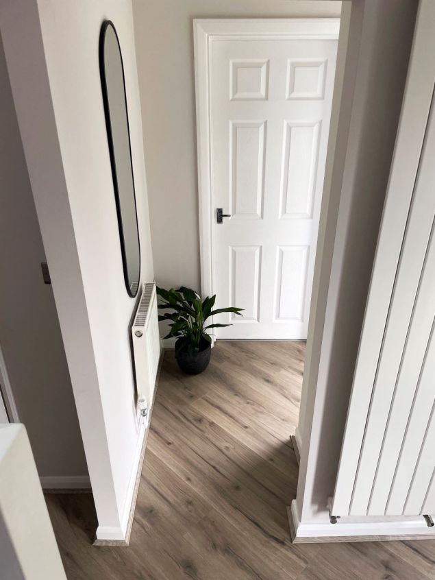 oceana milawi waterproof laminate flooring diagonal design in hallway